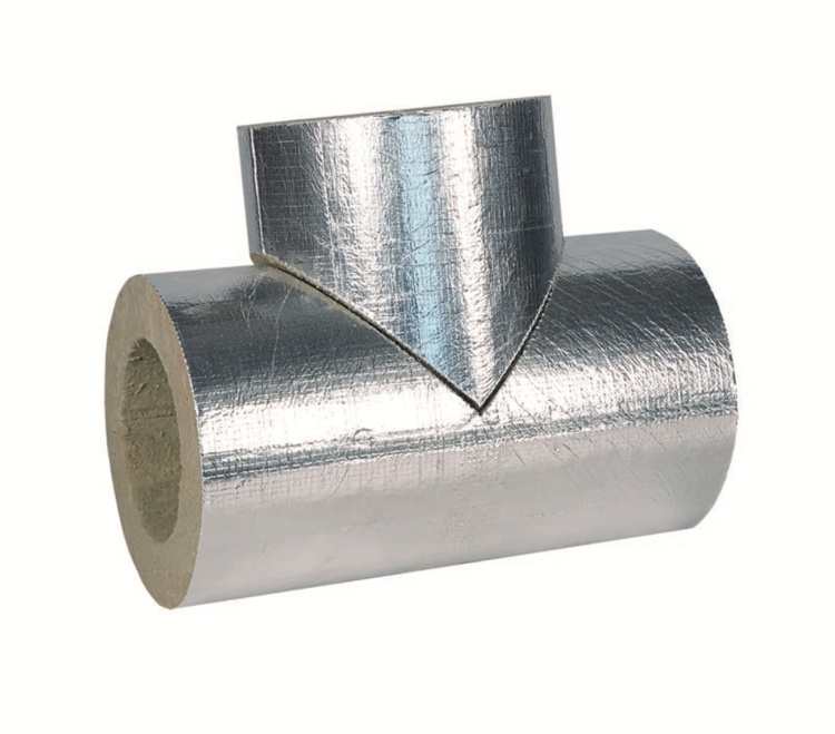 Тройник минераловатный ЭКОРОЛЛ КВ-100 ФТ кашированный фольма-тканью 1000х90х50 мм