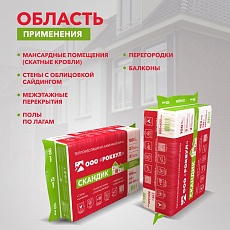 Rockwool Лайт Баттс скандик (800*600*100) 6п/0,288м3/2,88м2/36пач.под